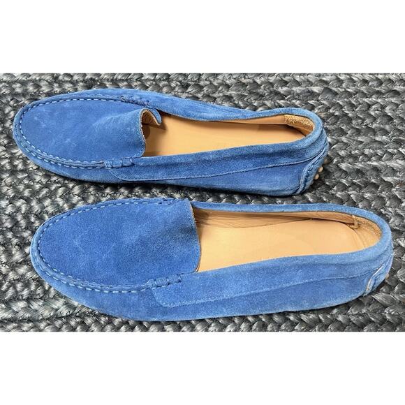 M Gemi The Felize Suede Moccasin Leather Loafers Driving Shoes Blue 39 - Picture 3 of 9